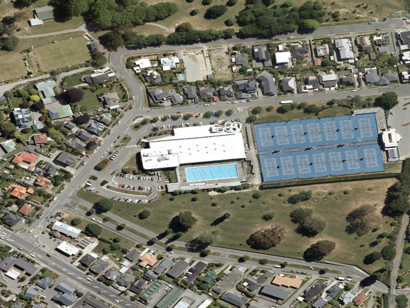 aerial view of C Bay and the ground around it