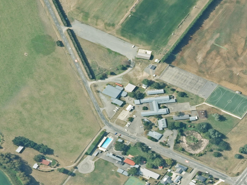 aerial view of Amuri Service Centre and the ground around it