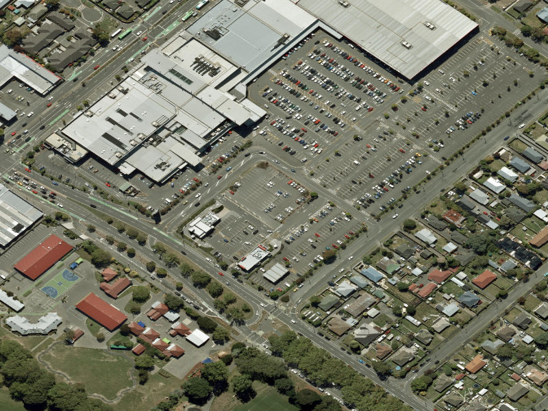 aerial view of Linwood Service Centre and the ground around it