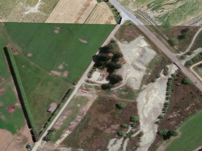 aerial view of Kurow Transfer Station and the ground around it