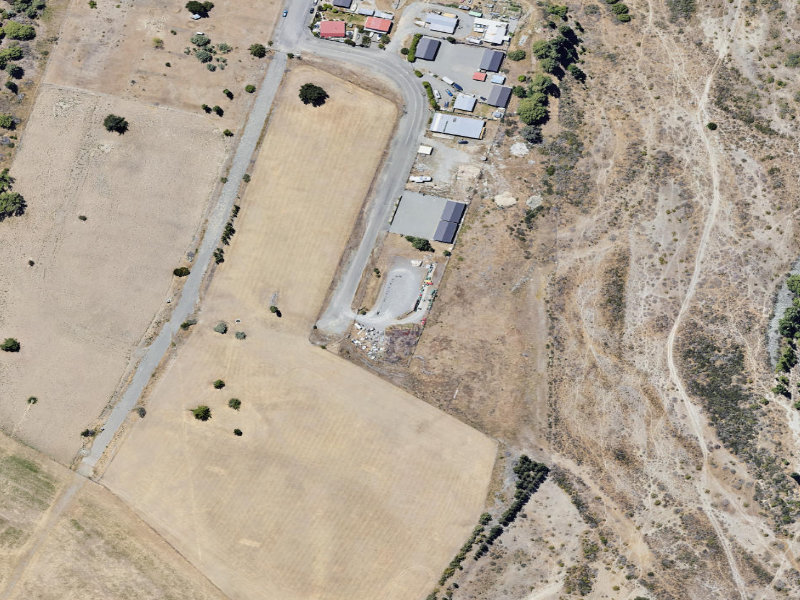 aerial view of Otematata Transfer Station and the ground around it