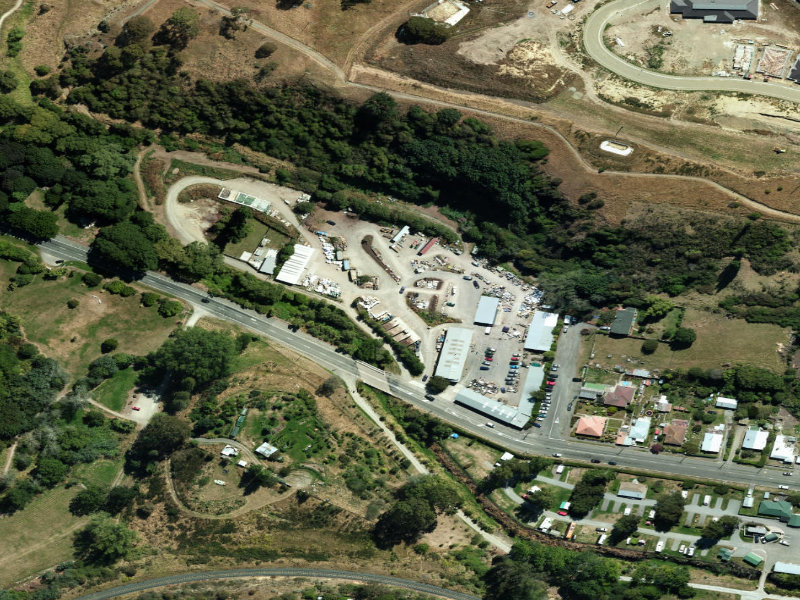 aerial view of Oamaru Resource Recovery and the ground around it