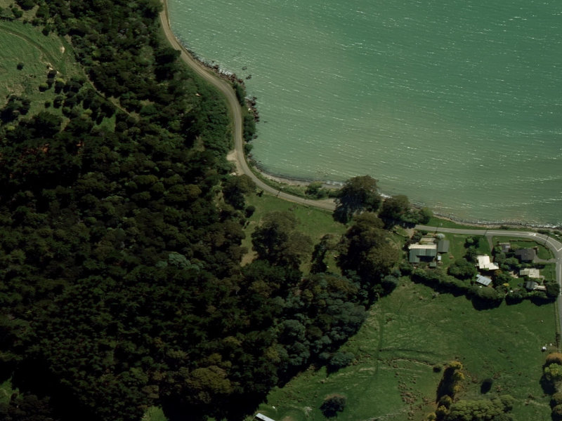 aerial view of Pigeon Bay Collection Point and the ground around it
