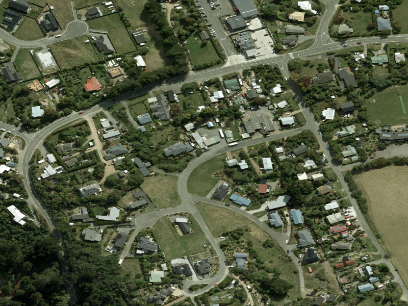 aerial view of Diamond Harbour Recycling Depot and the ground around it