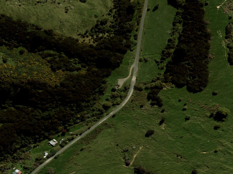 aerial view of Little Akaloa Collection Point and the ground around it