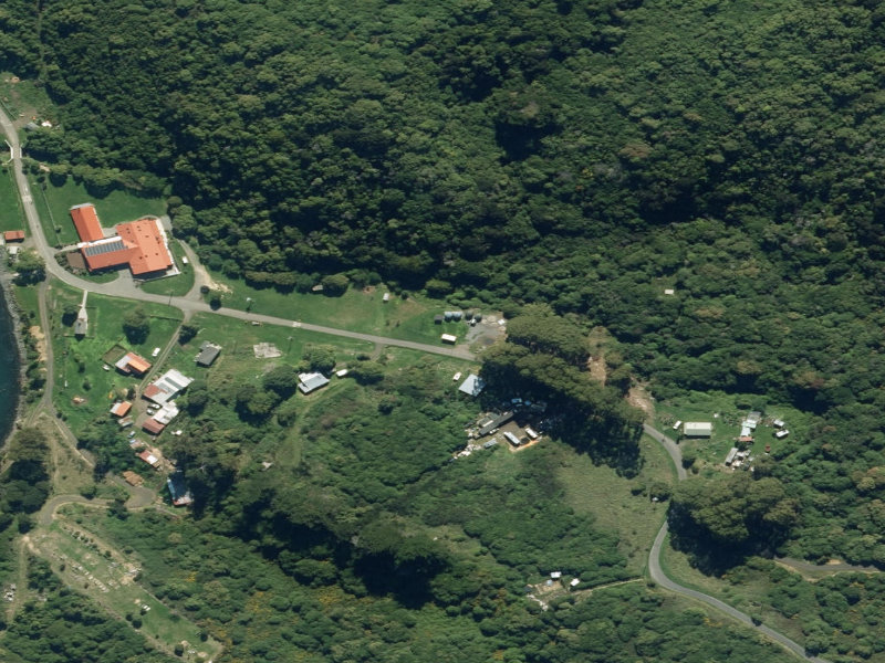 aerial view of Onuku Collection Point and the ground around it