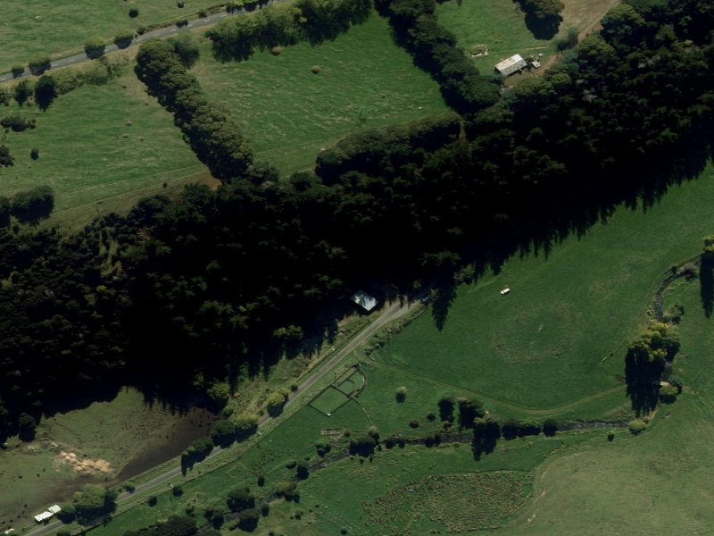 aerial view of Port Levy Collection Point and the ground around it