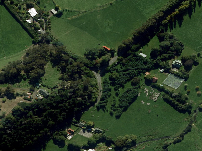 aerial view of Purau-Port Levy Road Collection Point and the ground around it