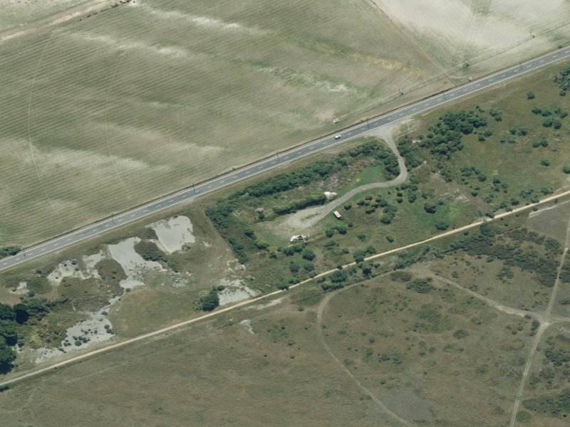 aerial view of Birdlings Flat Transfer Station and the ground around it