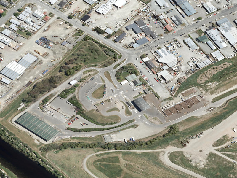 aerial view of Redruth Transfer Station and the ground around it
