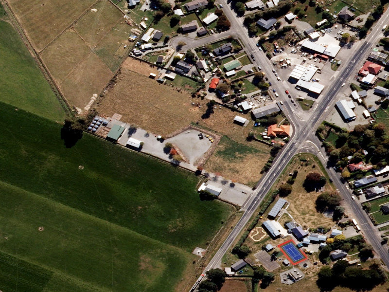 aerial view of Mayfield and the ground around it