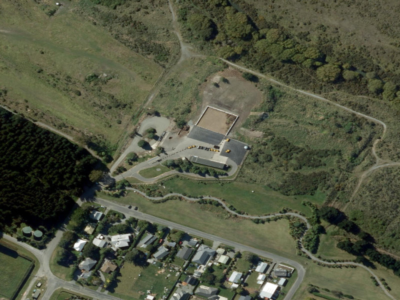 aerial view of Rakaia Resource Recovery Park and the ground around it