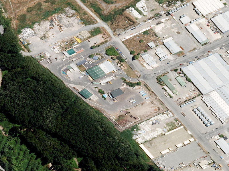 transfer station 65, from the air