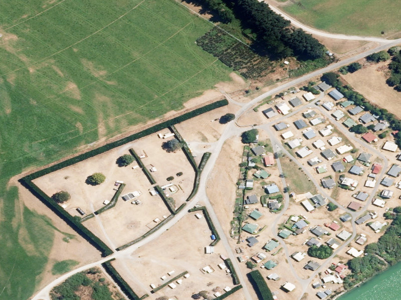 aerial view of Rangitata Huts and the ground around it