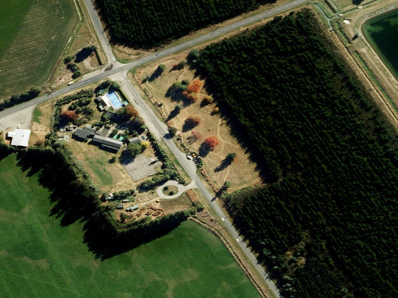 aerial view of Carew Peel Forest and the ground around it
