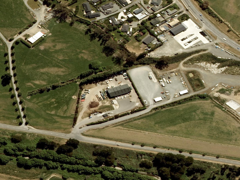 aerial view of Amberley Transfer Station and the ground around it