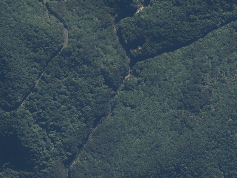 aerial view of Fantail Falls and the ground around it