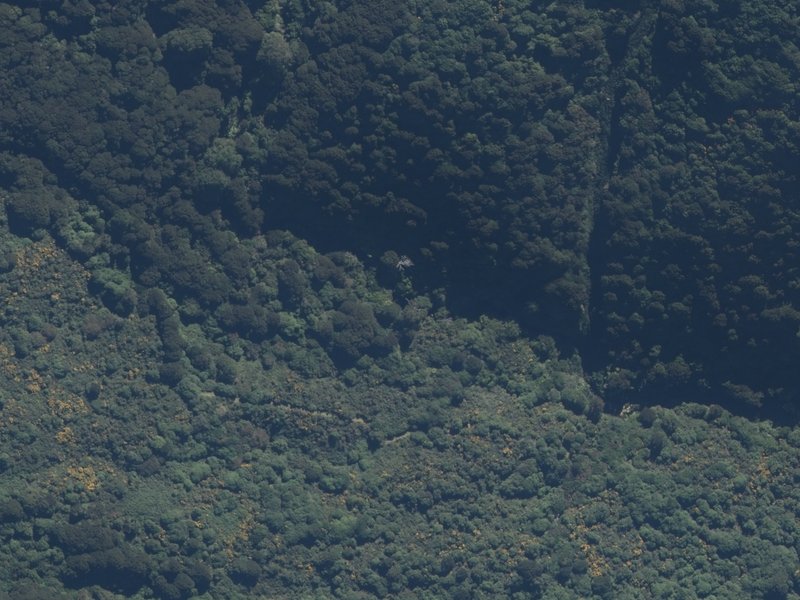 aerial view of Ghost Falls and the ground around it