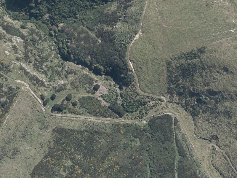aerial view of Upper Brice Water Fall and the ground around it