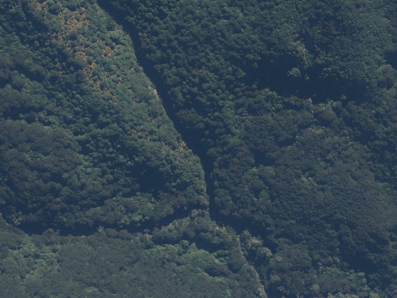 aerial view of Wairuru Falls and the ground around it