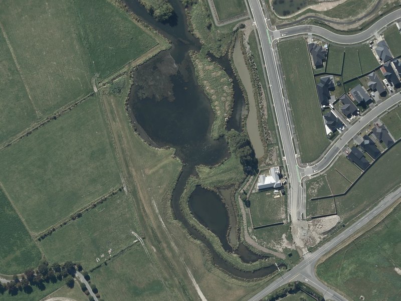 aerial view of Creamery Pond and the ground around it