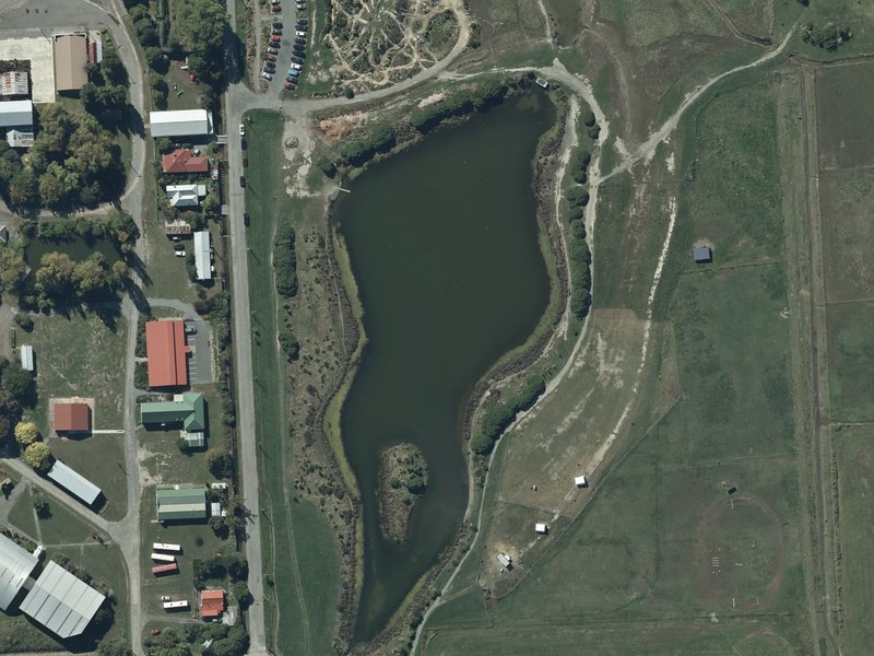 aerial view of Matuku Lakes and the ground around it