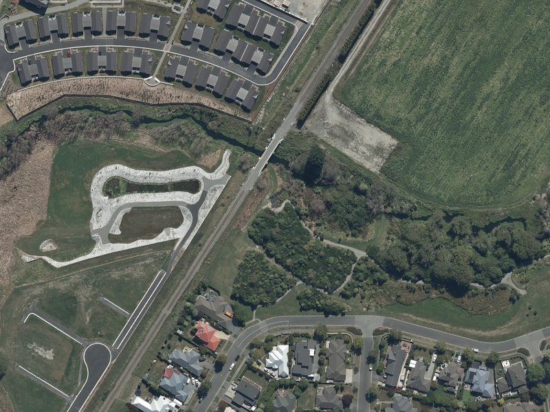 aerial view of Redwood Dancing Springs and the ground around it