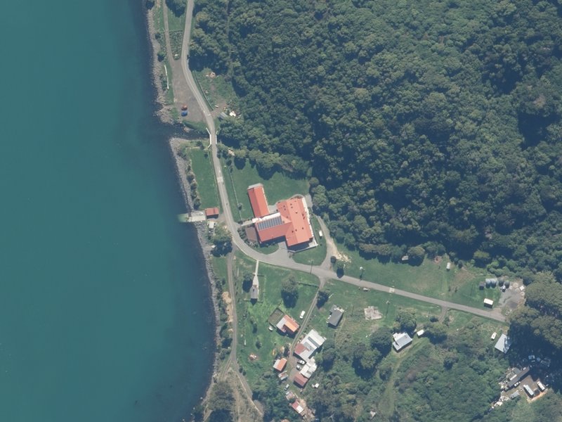 aerial view of Ōnuku Marae and the ground around it