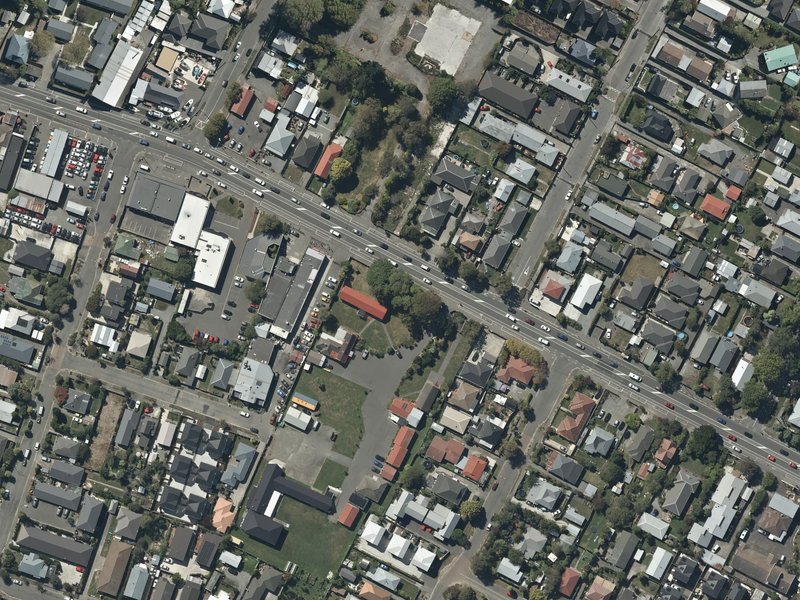 aerial view of Te Hepara Pai Marae and the ground around it