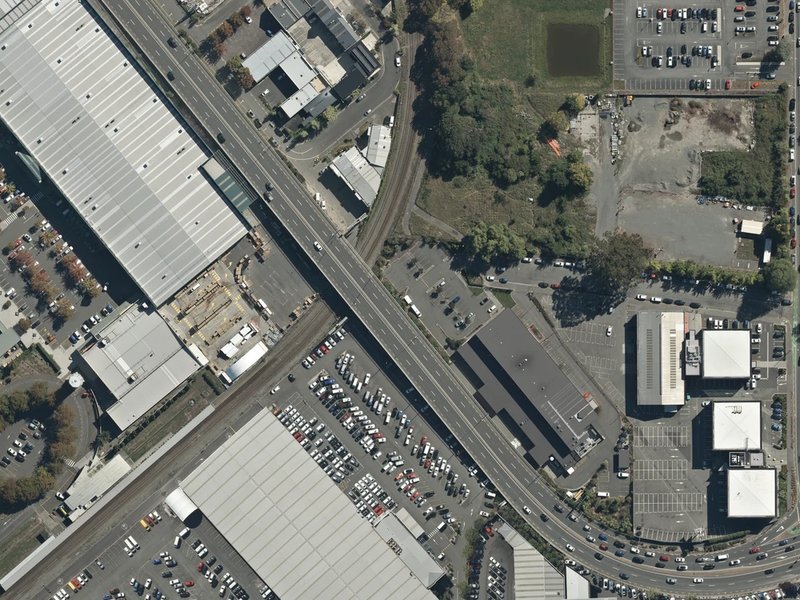 aerial view of Back in Time and the ground around it