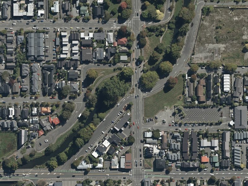 aerial view of Brick Wharf Cairn and the ground around it