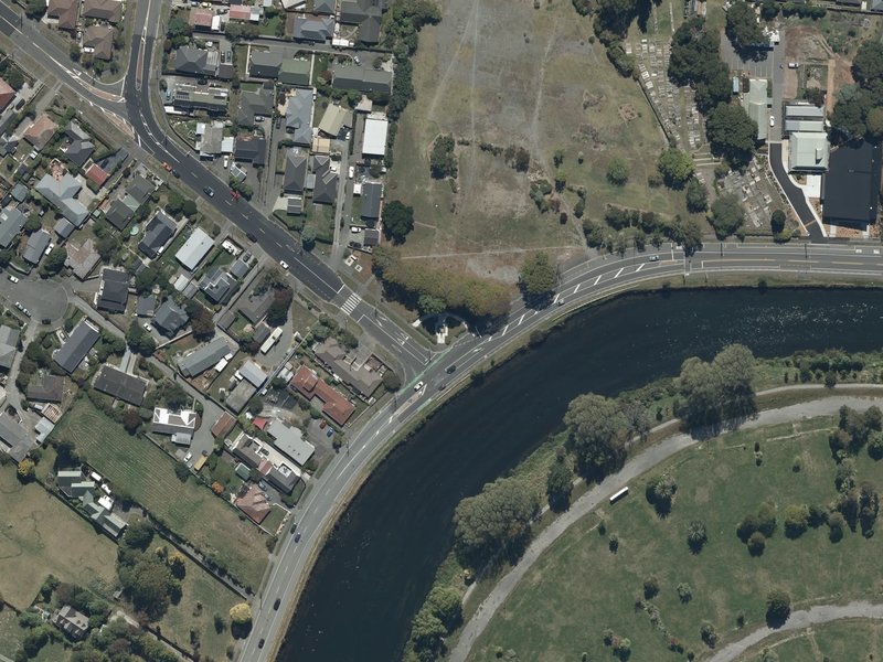 aerial view of Burwood War Memorial and the ground around it