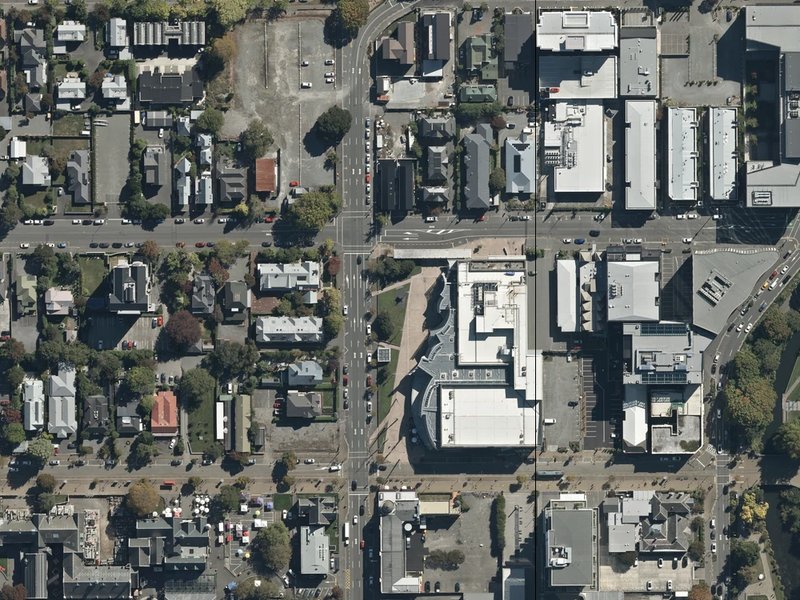 aerial view of Chapman's Homer and the ground around it