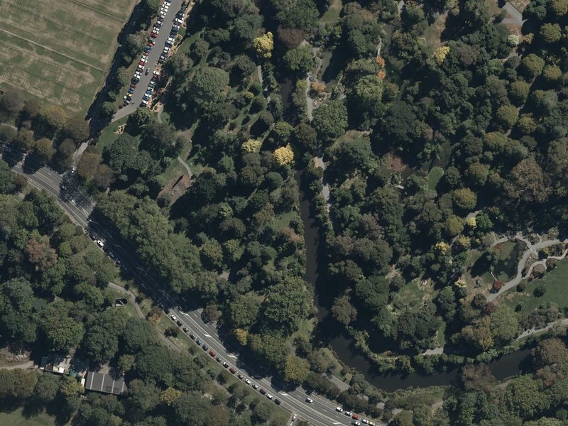 aerial view of Dalai Lama visit memorial and the ground around it