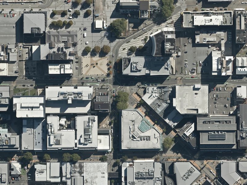 aerial view of Flour Power and the ground around it