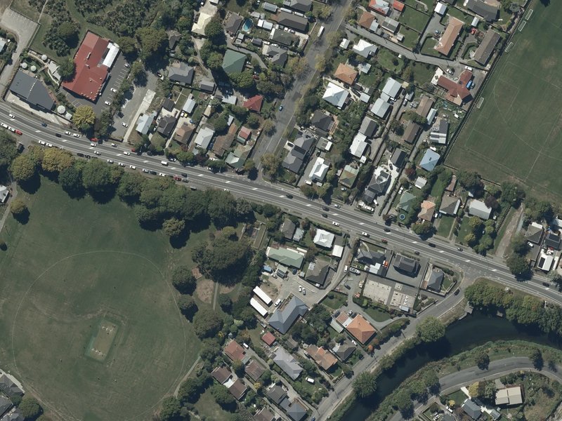 aerial view of Huia and the ground around it