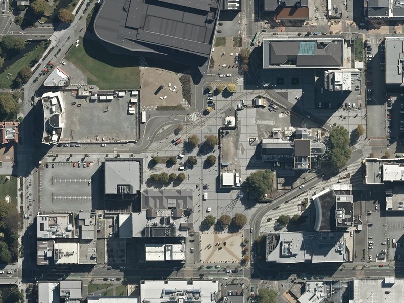 aerial view of John Robert Godley and the ground around it