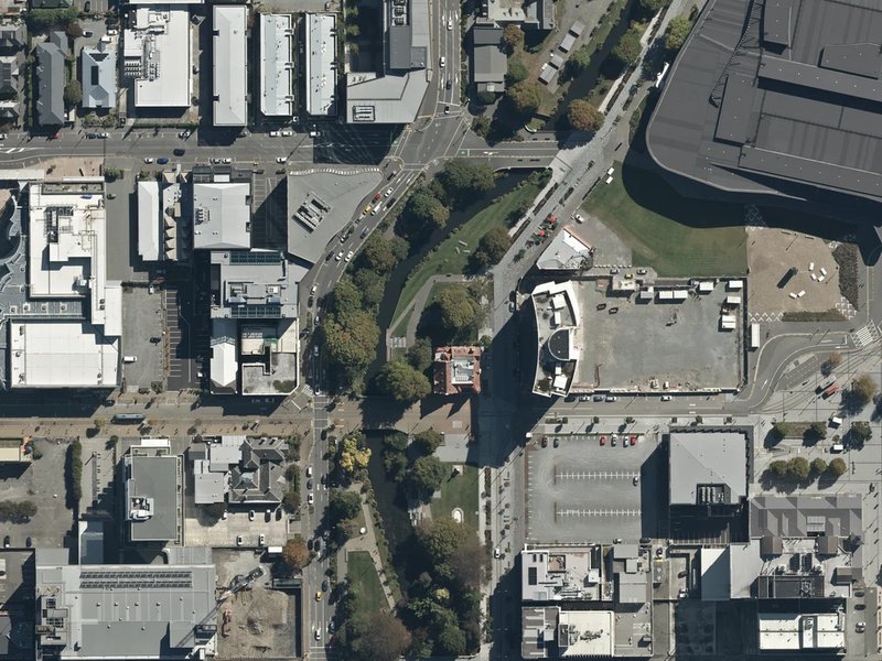 aerial view of Kate Sheppard National Memorial and the ground around it