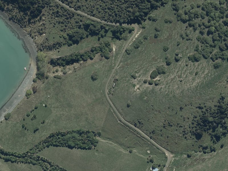 aerial view of Kokourarata Pou and the ground around it