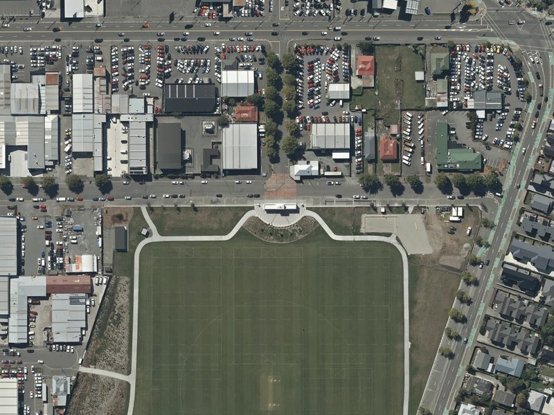aerial view of Memorial Gate and the ground around it