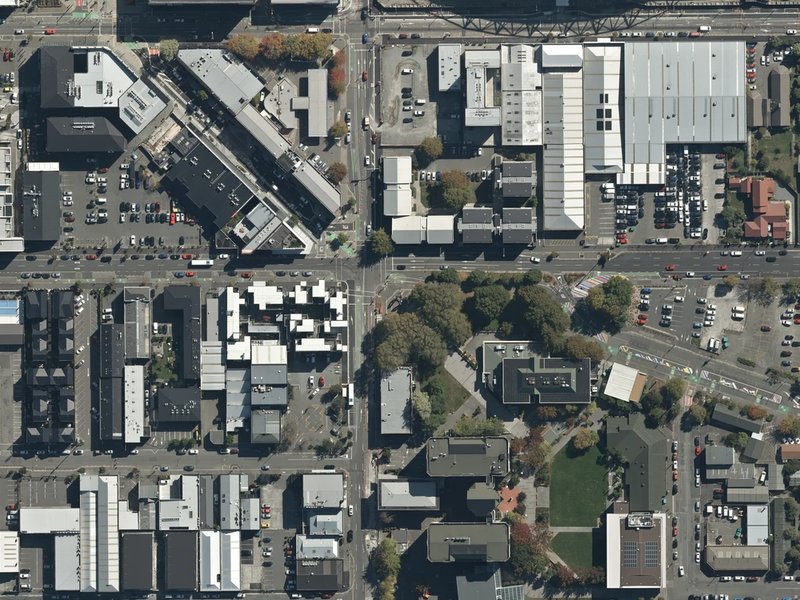 aerial view of Passing Time and the ground around it