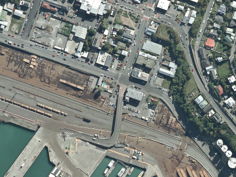 aerial view of Pilgrims Rock and the ground around it