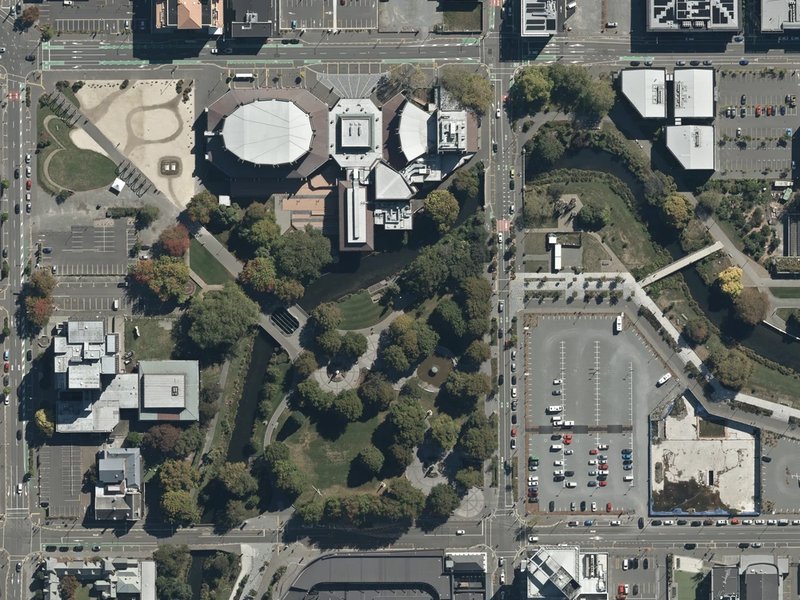 aerial view of Pou Pou Monument and the ground around it