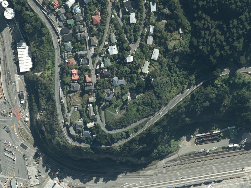 aerial view of Skippy The Dog and the ground around it
