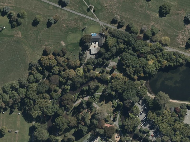 aerial view of Spring enclosure and the ground around it