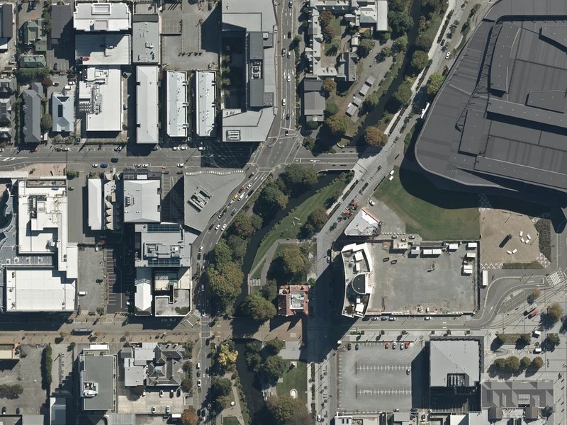 aerial view of Stay and the ground around it
