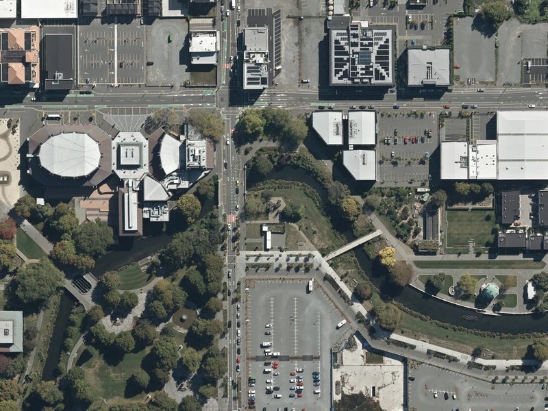 aerial view of Tree Houses for swamp Dwellers and the ground around it