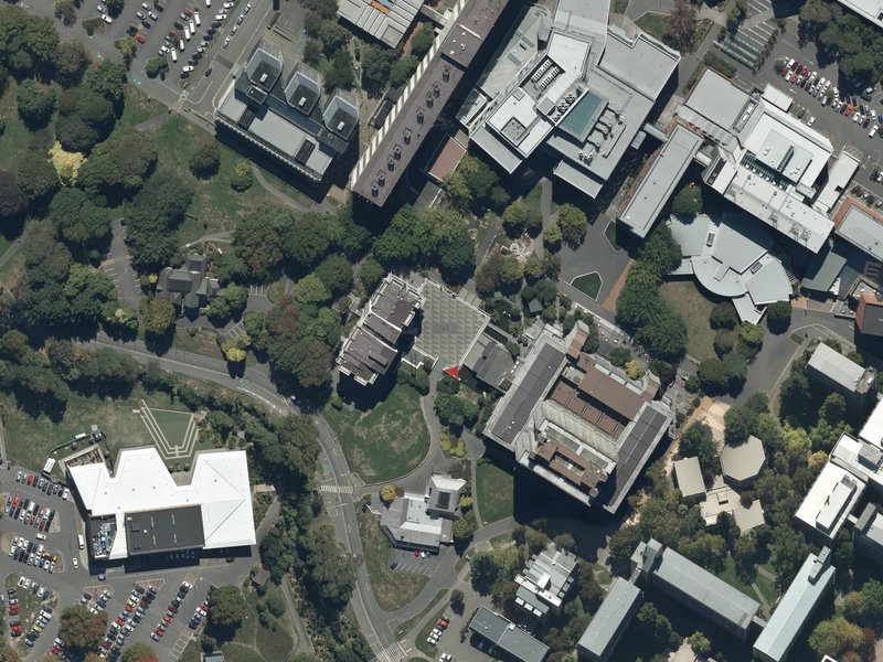 aerial view of University Map and the ground around it