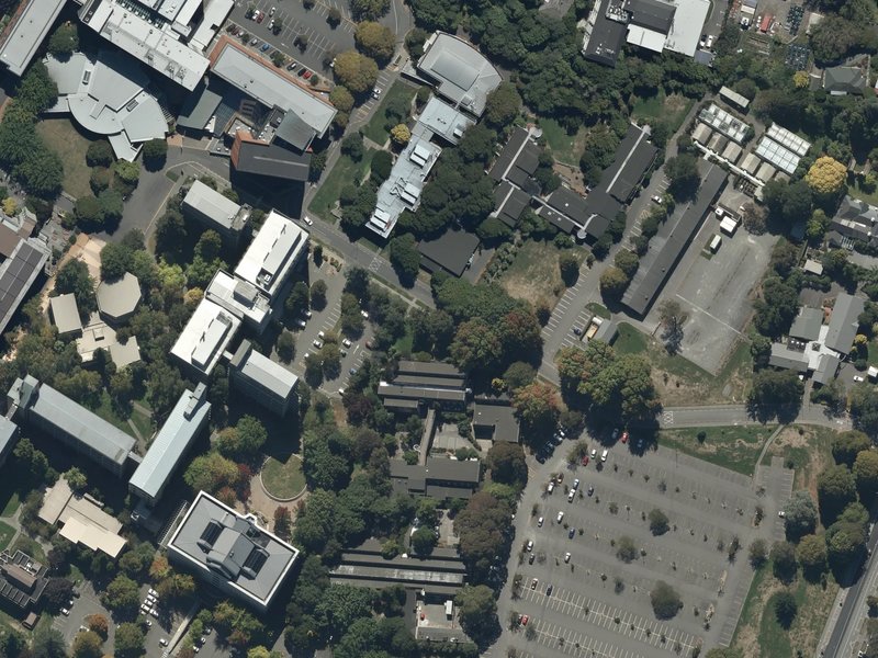 aerial view of Untitled [Test Structure] and the ground around it