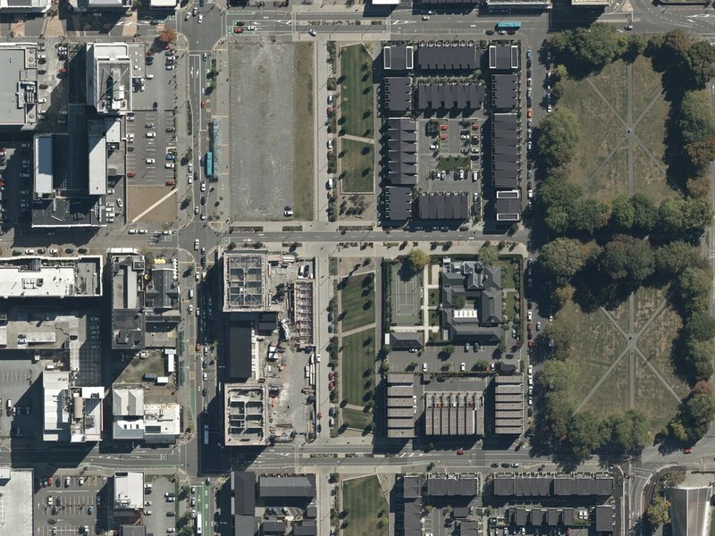 aerial view of Vaka 'A Hina and the ground around it